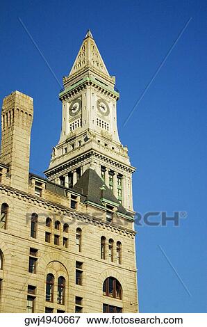 Low angle view of a building, Custom House, Boston, Massachusetts, USA View Large Photo Image Stock Photo - Low angle view of a building, Custom House, Boston, Massachusetts, USA. Fotosearch