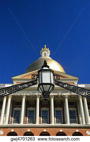 Low angle view of a building, Massachusetts State Capitol, Boston, Massachusetts, USA View Large Photo Image Stock Image - Low angle view of a building, Massachusetts State Capitol, Boston, Massachusetts, USA. Fotosearch