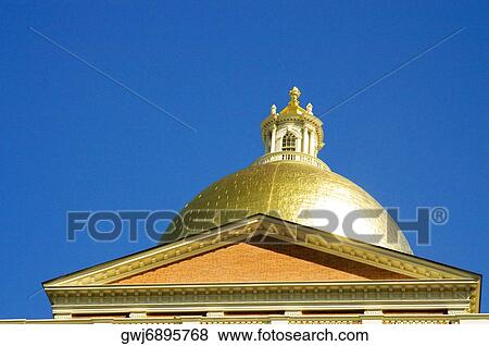Low angle view of a building, Massachusetts State Capitol, Boston, Massachusetts, USA View Large Photo Image Stock Photo - Low angle view of a building, Massachusetts State Capitol, Boston, Massachusetts, USA. Fotosearch