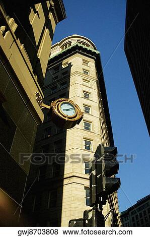 Low angle view of a clock on a building, Boston, Massachusetts, USA View Large Photo Image Stock Photo - Low angle view of a clock on a building, Boston, Massachusetts, USA. Fotosearch