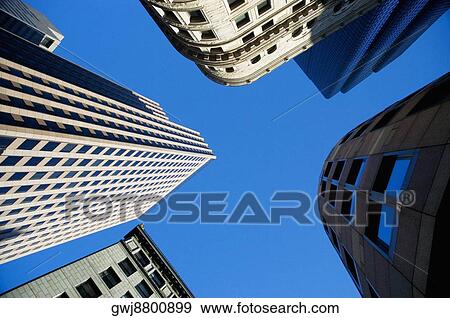 Low angle view of buildings in a city, Boston, Massachusetts, USA View Large Photo Image Stock Photo - Low angle view of buildings in a city, Boston, Massachusetts, USA. Fotosearch