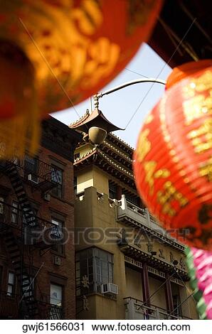 Low angle view of Chinese lanterns hanging, New York City, New York State, USA View Large Photo Image Stock Image - Low angle view of Chinese lanterns hanging, New York City, New York State, USA. Fotosearch