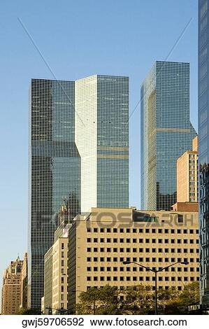 Low angle view of skyscrapers in a city, New York City, New York State, USA View Large Photo Image Stock Image - Low angle view of skyscrapers in a city, New York City, New York State, USA. Fotosearch