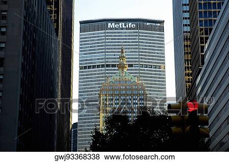 Low angle view of skyscrapers in a city, New York City, New York State, USA View Large Photo Image Stock Photo - Low angle view of skyscrapers in a city, New York City, New York State, USA. Fotosearch