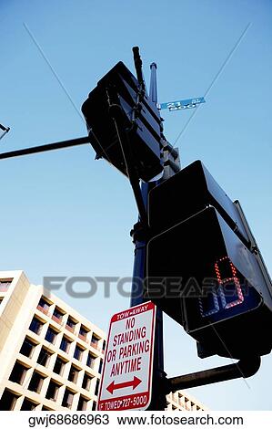 Low angle view of traffic light, Downtown, Washington DC, USA View Large Photo Image Stock Image - Low angle view of traffic light, Downtown, Washington DC, USA. Fotosearch
