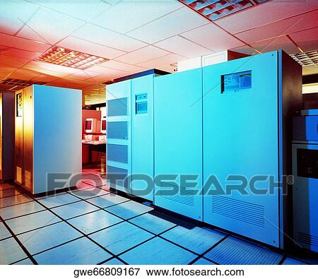 Stock Photo - Network servers in an office. Fotosearch