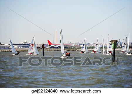 Sailboats in the Potomac River, Ronald Reagan Washington National Airport, Washington DC, USA View Large Photo Image Stock Image - Sailboats in the Potomac River, Ronald Reagan Washington National Airport, Washington DC, USA. Fotosearch