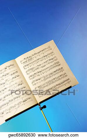 Stock Image - Sheet music on a stand. Fotosearch