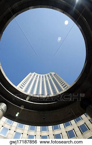 Skyscraper viewed through a circle, New York City, New York State, USA View Large Photo Image Stock Photograph - Skyscraper viewed through a circle, New York City, New York State, USA. Fotosearch