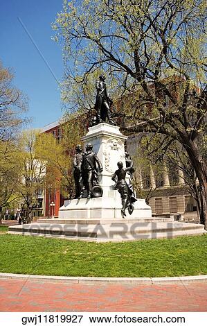 Stock Photo - Statue of Major General (US) Marquis De Lafayette, Lafayette Park, Washington DC, USA. Fotosearch