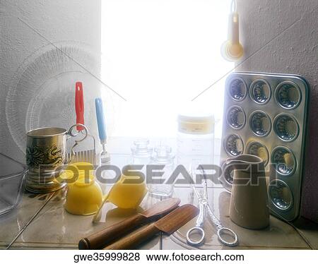 Utensils in the kitchen View Large Photo Image Stock Photo - Utensils in the kitchen. Fotosearch