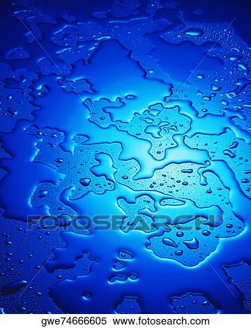 Stock Photography - Water on a blue surface. Fotosearch