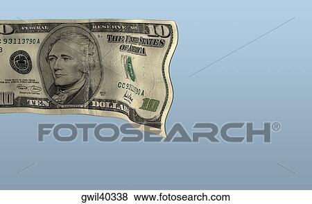 Stock Illustration - Close-up of a ten dollar bill. Fotosearch