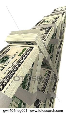 Low angle view of a pyramid of American twenty dollar bills View Large Illustration Clip Art - Low angle view of a pyramid of American twenty dollar bills. Fotosearch