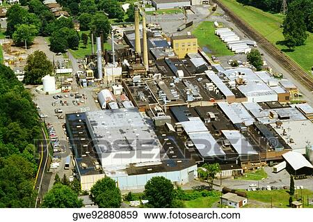 Aerial view of a paper mill, Milford, New Jersey, USA View Large Photo Image Stock Photo - Aerial view of a paper mill, Milford, New Jersey, USA. Fotosearch