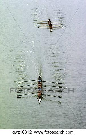 Aerial view of rowing team practicing on the river, Potomac River, Georgetown University, USA View Large Photo Image Stock Image - Aerial view of rowing team practicing on the river, Potomac River, Georgetown University, USA. Fotosearch