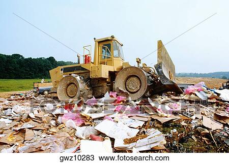 Bulldozer at garbage dump, Howard, Maryland, USA View Large Photo Image Stock Image - Bulldozer at garbage dump, Howard, Maryland, USA. Fotosearch