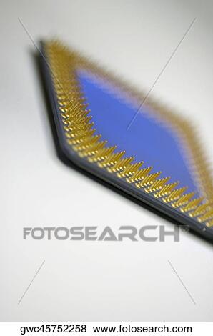 Stock Photo - Close-up of a computer chip. Fotosearch