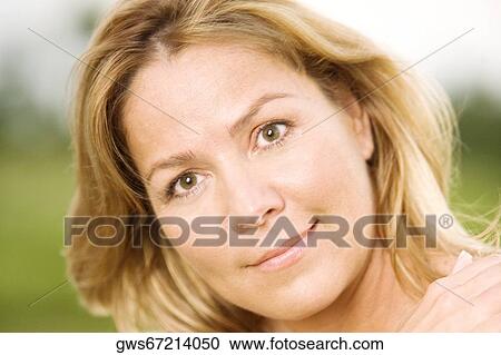 Stock Image - Close-up of a mature woman's face. Fotosearch