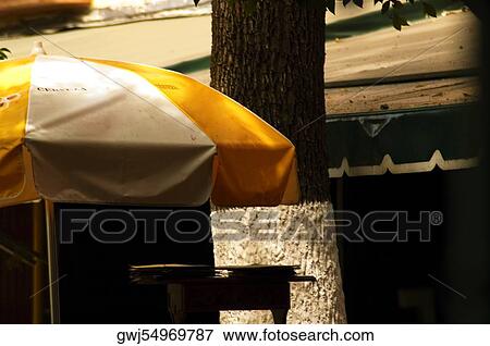 Stock Photo - Close-up of a patio umbrella. Fotosearch
