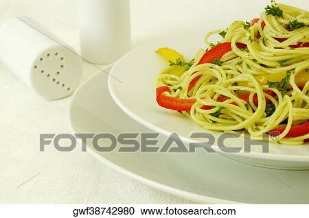 Close-up of a plate of noodles View Large Photo Image Stock Image - Close-up of a plate of noodles. Fotosearch