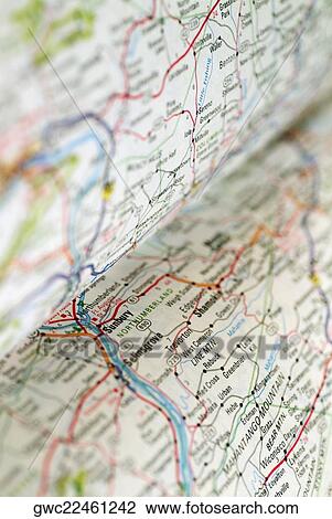 Close-up of a road map View Large Photo Image Stock Image - Close-up of a road map. Fotosearch
