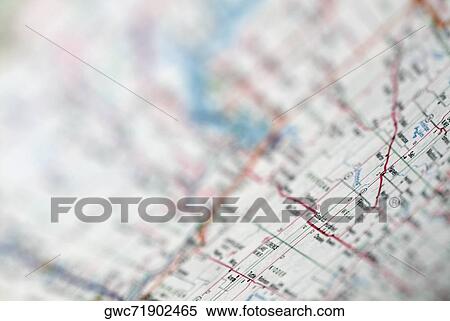 Close-up of a road map View Large Photo Image Stock Photography - Close-up of a road map. Fotosearch