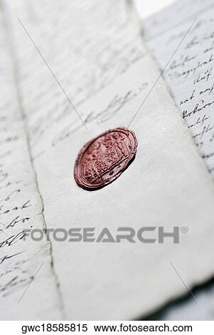 Close-up of a seal on a letter View Large Photo Image Stock Photography - Close-up of a seal on a letter. Fotosearch