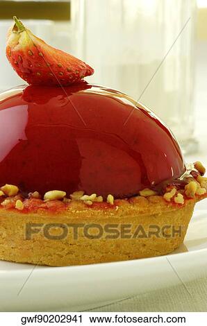 Close-up of a strawberry tart in a plate View Large Photo Image Stock Image - Close-up of a strawberry tart in a plate. Fotosearch
