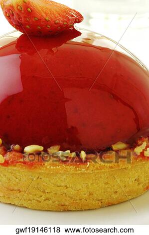 Close-up of a strawberry tart in a plate View Large Photo Image Stock Photo - Close-up of a strawberry tart in a plate. Fotosearch