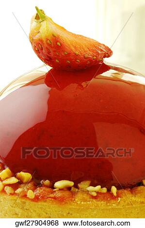 Close-up of a strawberry tart in a plate View Large Photo Image Stock Photo - Close-up of a strawberry tart in a plate. Fotosearch