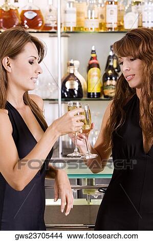 Close-up of a young woman and a mid adult woman raising a toast View Large Photo Image Picture - Close-up of a young woman and a mid adult woman raising a toast. Fotosearch