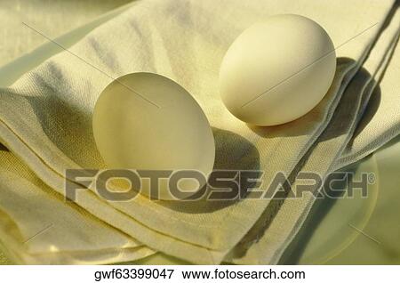 Close-up of eggs on a napkin in a plate View Large Photo Image Stock Photo - Close-up of eggs on a napkin in a plate. Fotosearch