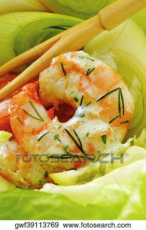 Close-up of shrimp and vegetable salad View Large Photo Image Stock Photo - Close-up of shrimp and vegetable salad. Fotosearch