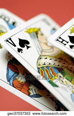 Close-up of three playing cards View Large Photo Image Stock Image - Close-up of three playing cards. Fotosearch