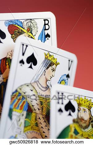 Close-up of three playing cards View Large Photo Image Stock Photo - Close-up of three playing cards. Fotosearch