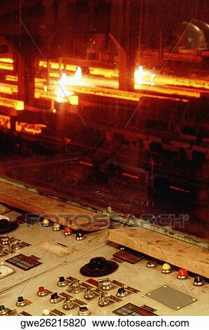 Stock Image - Control panel in a steel plant. Fotosearch