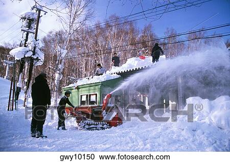 Five men cleaning snow with snow blowers, Sapporo, Japan View Large Photo Image Stock Image - Five men cleaning snow with snow blowers, Sapporo, Japan. Fotosearch