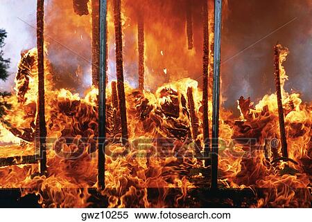 Flames emitting out of a burning house, Montgomery County, Maryland, USA View Large Photo Image Stock Photography - Flames emitting out of a burning house, Montgomery County, Maryland, USA. Fotosearch