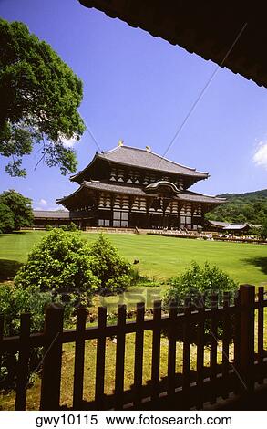 Garden in front of a Buddhist temple, Todaji Temple, Nara, Japan View Large Photo Image Stock Photography - Garden in front of a Buddhist temple, Todaji Temple, Nara, Japan. Fotosearch