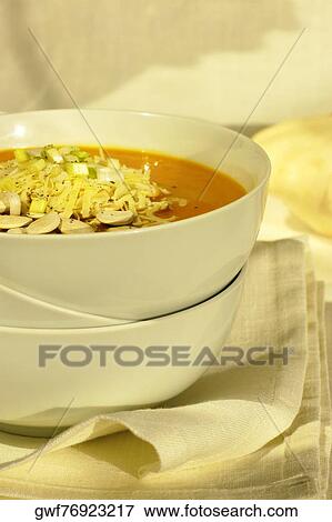 High angle view of a bowl of vegetable soup View Large Photo Image Stock Photo - High angle view of a bowl of vegetable soup. Fotosearch