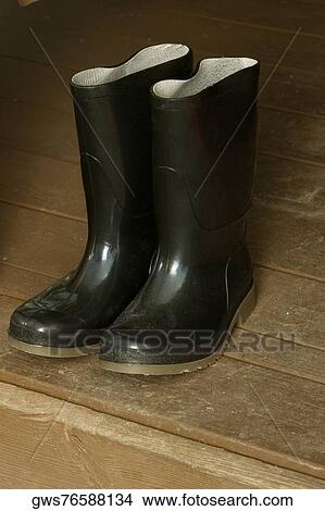 High angle view of a pair of boots View Large Photo Image Picture - High angle view of a pair of boots. Fotosearch