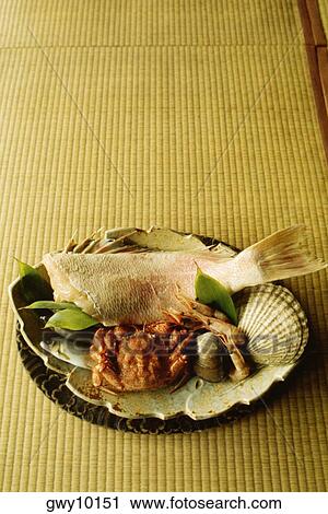 High angle view of a plate of seafood, Hokkaido, Japan View Large Photo Image Stock Image - High angle view of a plate of seafood, Hokkaido, Japan. Fotosearch