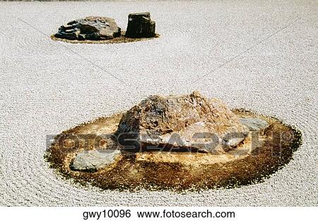 High angle view of rocks in a rock garden, Ryoanji Temple, Kyoto, Japan View Large Photo Image Stock Photograph - High angle view of rocks in a rock garden, Ryoanji Temple, Kyoto, Japan. Fotosearch