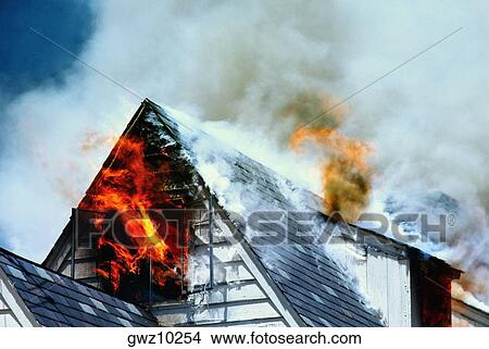 High section view of a house burning, Montgomery County, Maryland, USA View Large Photo Image Picture - High section view of a house burning, Montgomery County, Maryland, USA. Fotosearch