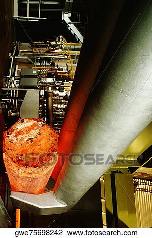 Hot steel coming out of a rotary furnace View Large Photo Image Stock Image - Hot steel coming out of a rotary furnace. Fotosearch