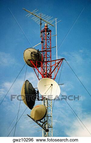 Low angle view of a radio tower View Large Photo Image Stock Photograph - Low angle view of a radio tower. Fotosearch