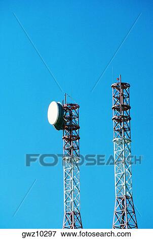 Low angle view of communications towers, Leesburg, Virginia, USA View Large Photo Image Stock Photo - Low angle view of communications towers, Leesburg, Virginia, USA. Fotosearch