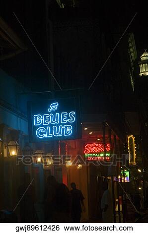 Low angle view of neon signs lit up at night, New Orleans, Louisiana, USA View Large Photo Image Stock Photograph - Low angle view of neon signs lit up at night, New Orleans, Louisiana, USA. Fotosearch