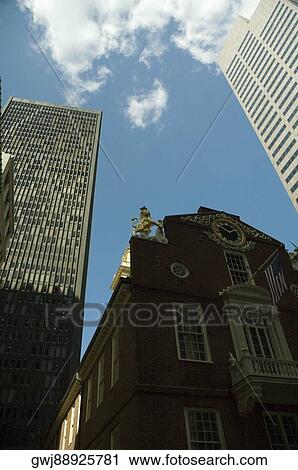Stock Image - Low angle view of skyscrapers, Boston, Massachusetts, USA. Fotosearch